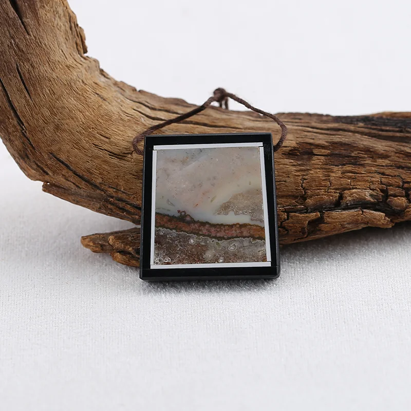 

Natural Ocean Jasper and Obsidian Trapezoid Shape Pendant Beads for Jewelry Making, Handmade Natural stones beads