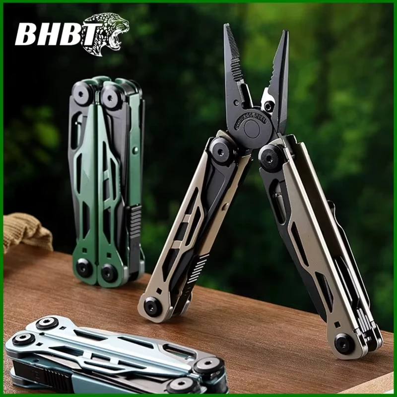 BHBT 25 in 1 Multitool Pliers 7 Colors EDC Multi-tool Pocket Knife Portable Outdoor Camping Multi Functional Tool with Bits