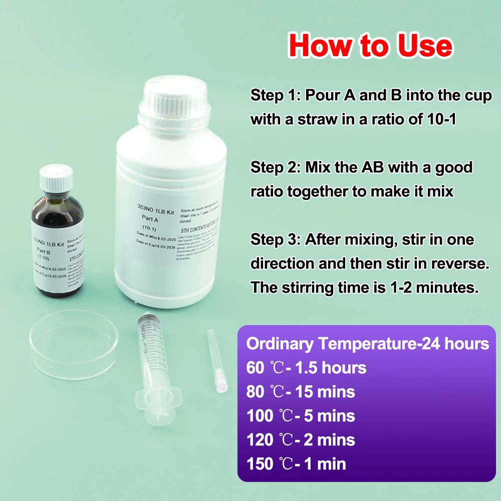AB Anepoxy Resin Adhesive For DTF DTG UV Printer Head Refurbish EPO-TEK 353ND PrintHead Repair High Temperature Resistance