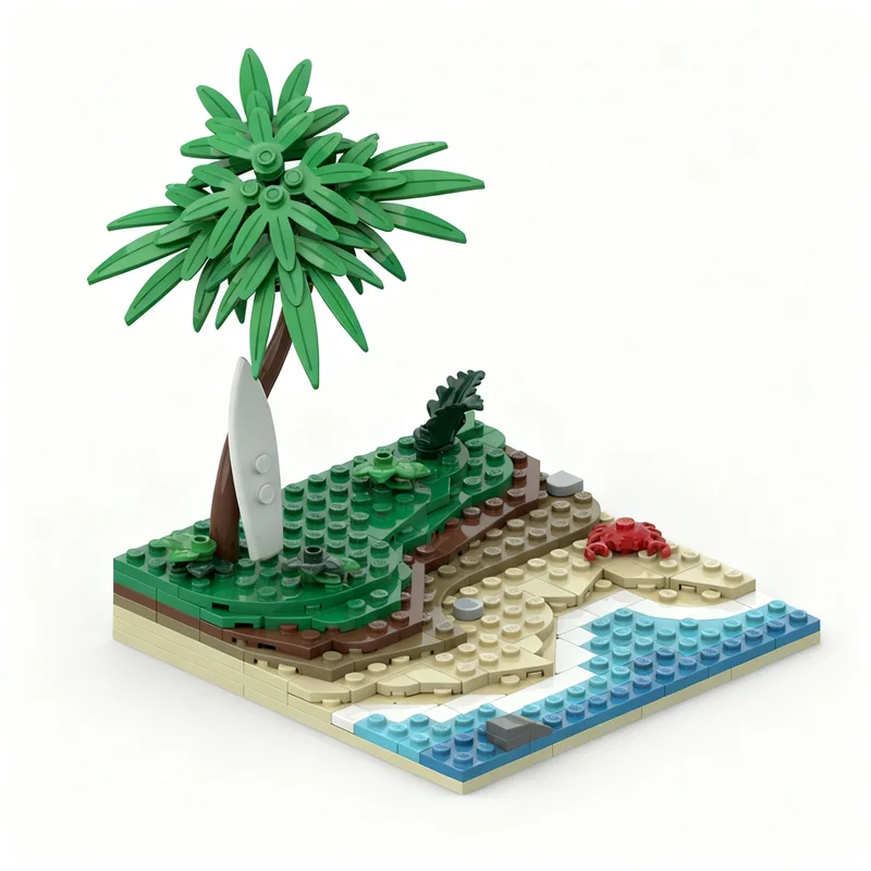 180pcs MOC Island Shore City Model Toy Building Blocks Construction Christmas Gift Brick Assemble Art Craft Birthday Creative