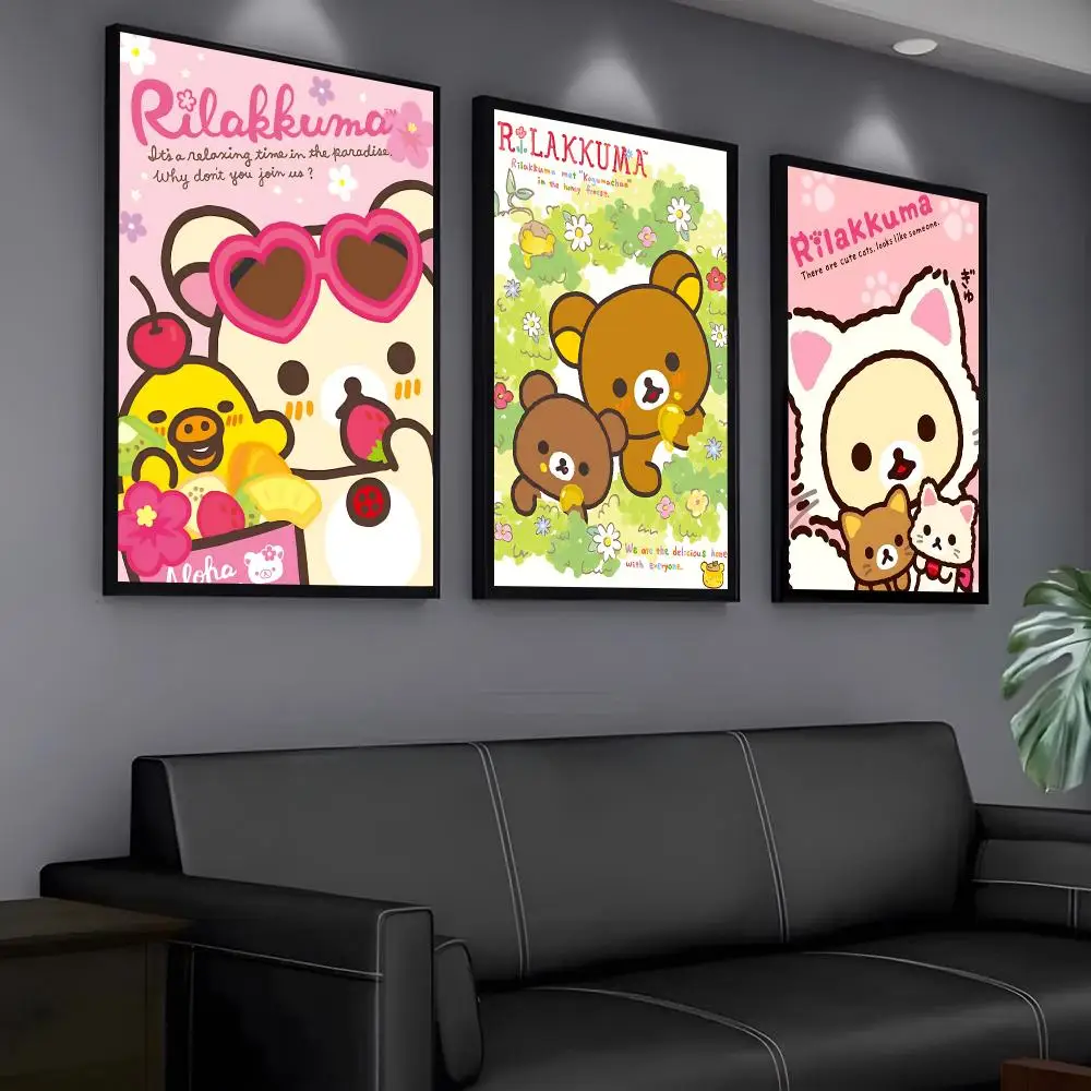 Character R-Rilakkuma Poster Modern PP Paper Wall Art Sticker Minimalist Decorative for Home Wall Decor Gift
