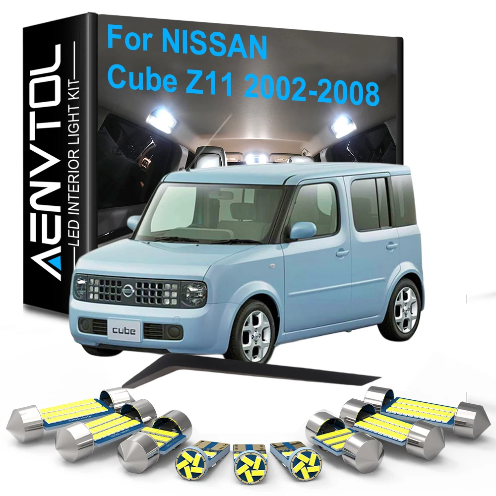 

8pcs LED Interior Lights Canbus For Nissan Cube Z11 2002 2003 2004 2005 2006 2007 2008 Car Dome Reading Trunk License plate Lamp