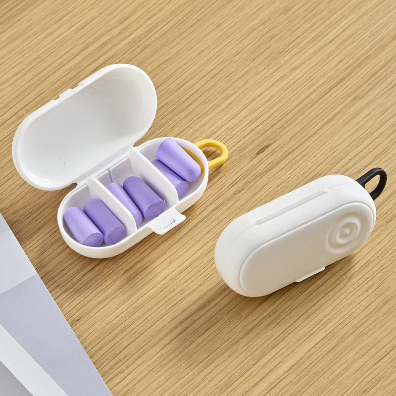 Multifunctional Plastic Mini Storage Box Movable Partitions Simple Portable Earplug Anti Loss Organizer