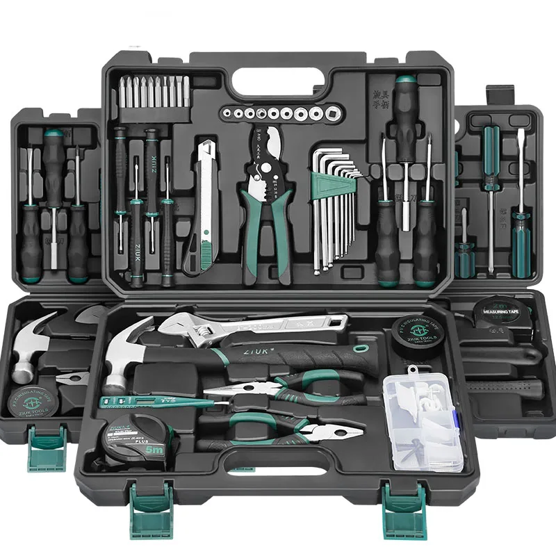 Carpentry Metal Toolbox Complete Toolkit Shockproof Hand Movement Multifunctional Plastic Tool Bag Hammer Tongs Tools Packaging