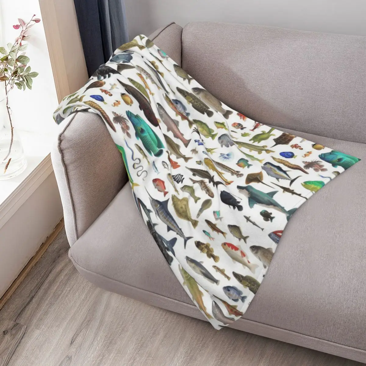 جميع الأسماك N STUFF Critterpedia رمي بطانية بياضات السرير الطفل الزخرفية سرير البطانيات لبطانيات الأرائك