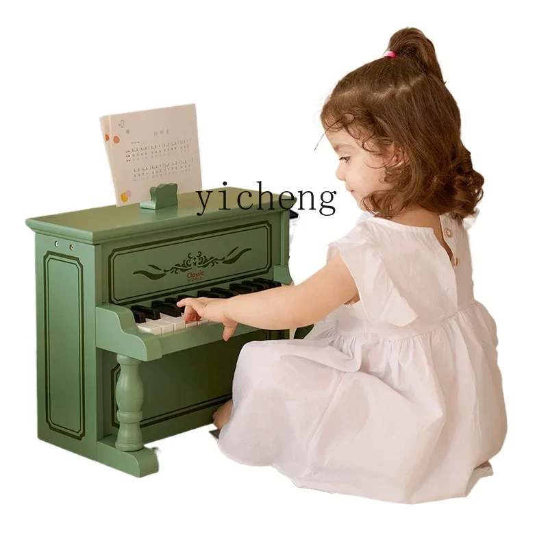 Children Little Piano Pattern Wooden Baby Baby Can Play Mechanical Music Toys One-Year-Old Birthday Gift