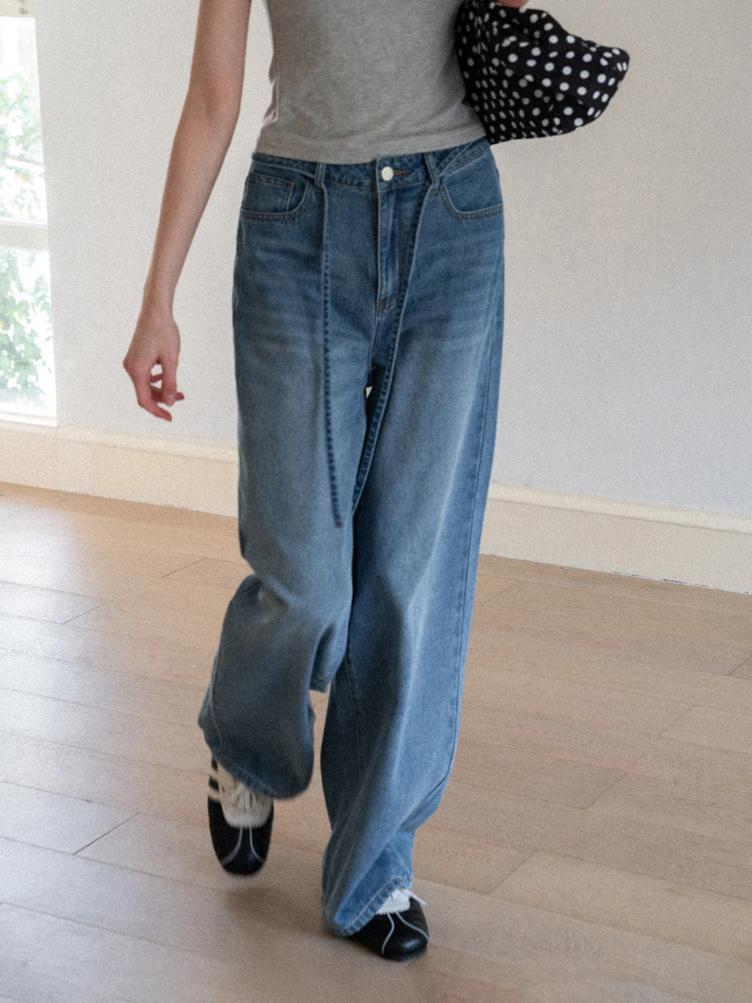 Slimming High Waist Wide Leg Jeans Women's Loose Straight Casual Versatile Long Pants Summer Fashion Comfortable Denim Skinnies