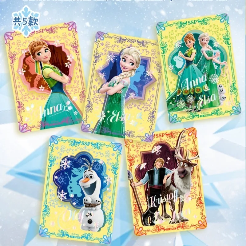 بطاقات ديزني فروزن الطبعة البلاتينية أغاني مجموعة الرحلة بطاقة نادرة إلسا آنا الأميرة أنيمي الطرفية دمى هدايا