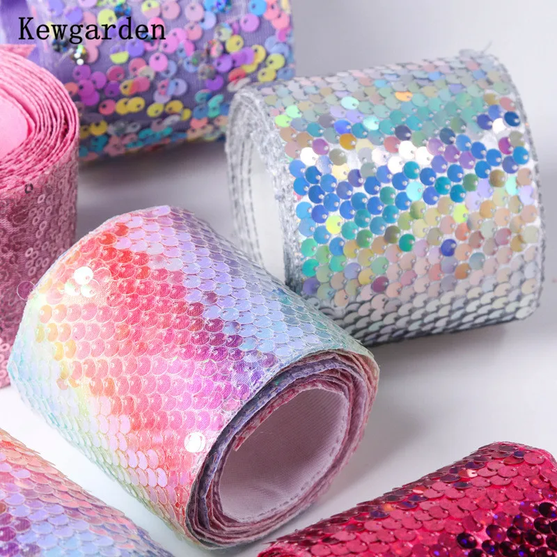 Shiny Glitter Fish Scale Ribbon DIY Hair Accessories Performance Costumes Cartoon Matertials Handmade Crafts Sewing 10 Yards