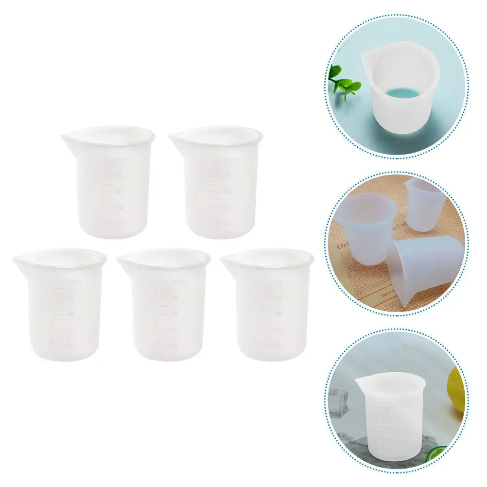 5Pcs Measuring Cup Set Clear Scale Markings Smooth Surface Easy Clean No Residue Retention Ideal for Milk Fruit Juice Soy Milk