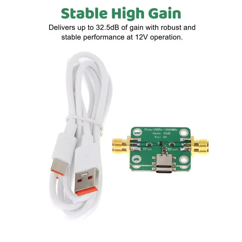 10KHz-3GHz RF Low Noise Amplifier Module Medium Power LNA RF Broadband High Gain 32.5dB Signal Power Amplifier Board