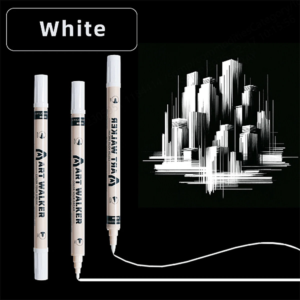 

12Pcs Art Dual Tip Acrylic White Paint Marker Pens, Medium Tip, Suitable For Rock Painting, Stone, Glass, DIY Process Paint Set