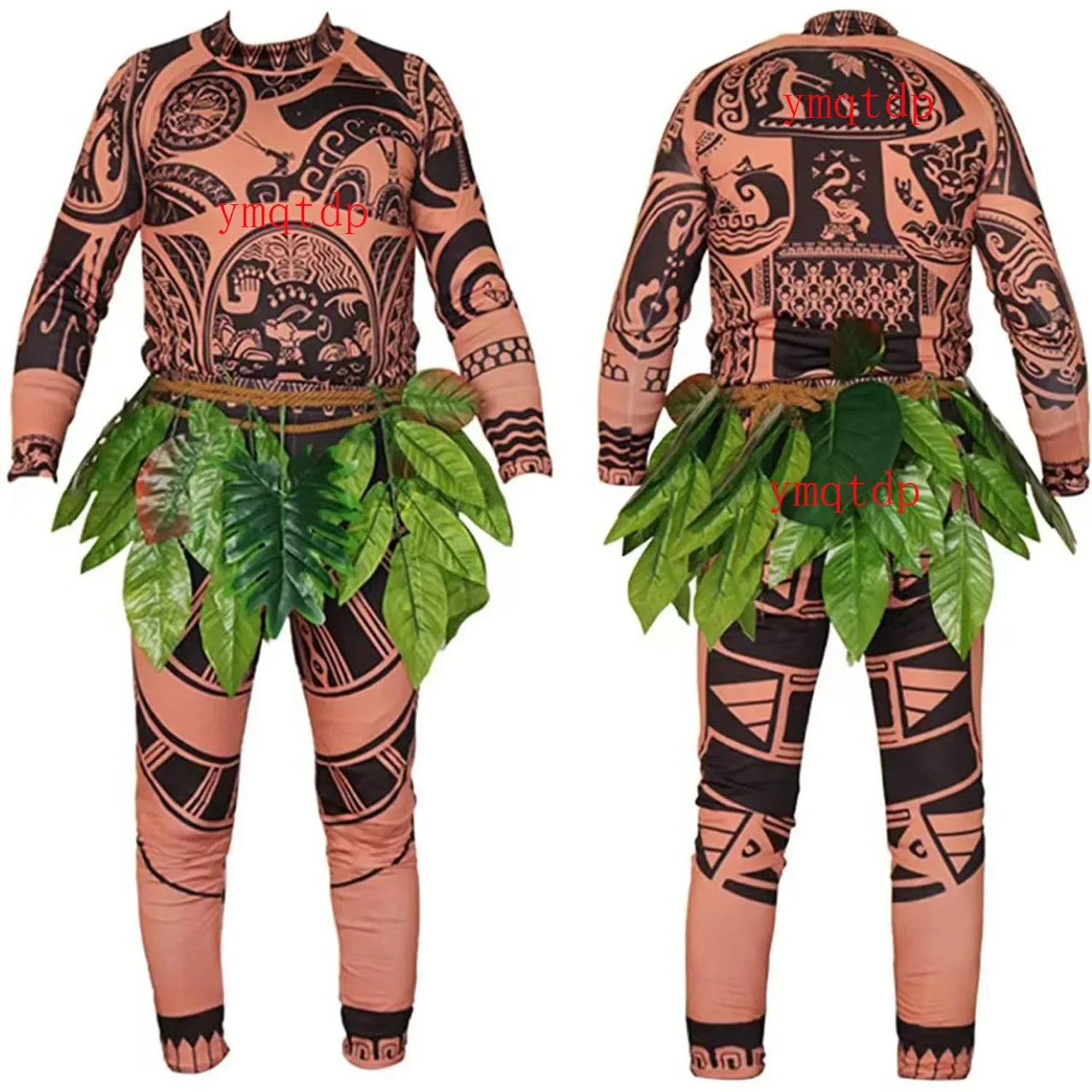 

Hot selling Moana Maui tattoo cosplay costume Maui tattoo top pants leggings set Halloween carnival costume adult boy and girl c