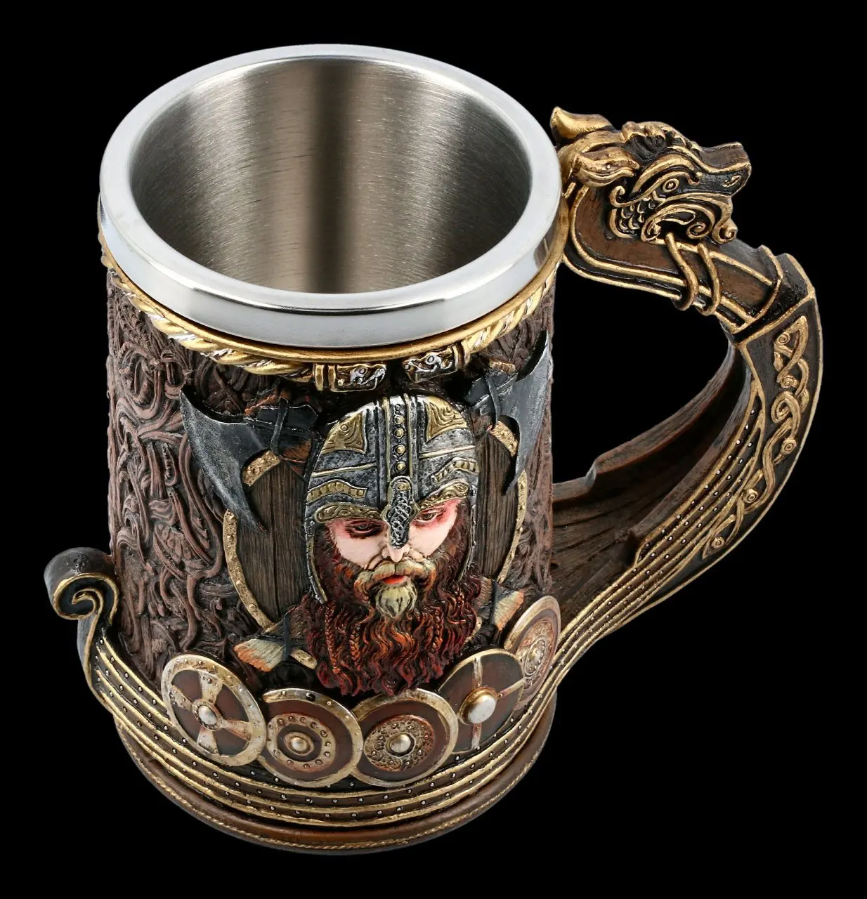 Neue Viking Warrior Doppel Axt Bier Becher Viking Medieval Pirate Drachen Kopf Schlacht Bier Becher Bar Weihnachten Geschenk