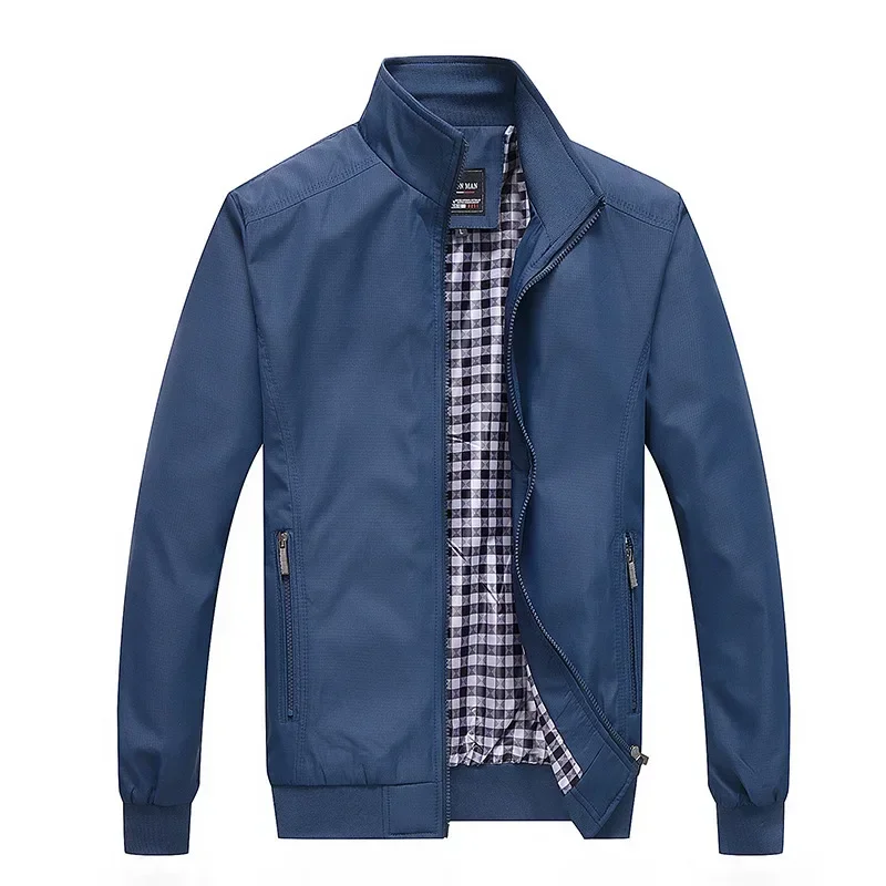 

Middle Aged Jacket, Men's Spring and Autumn Style Middle-aged and Elderly Father's Casual Standing Collar Jacket