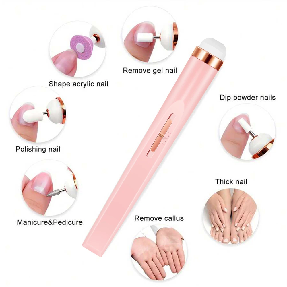 LINMANDA Kit de perceuse à ongles électrique sans fil manucure pédicure forme de polissage outils électriques rechargeables pour utilisation en Salon à domicile