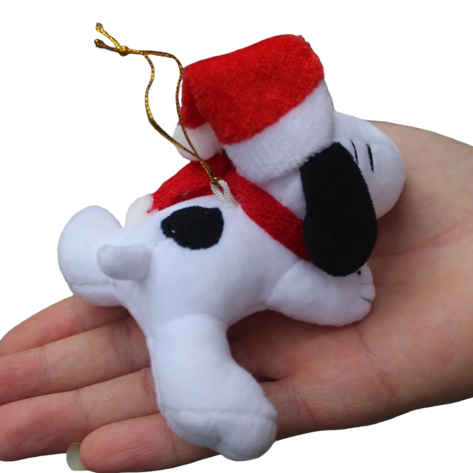 12 pezzi 10 cm arachidi Natale Snoopy giocattoli pendenti in peluche Snoopy di Natale giocattoli ornamentali per albero di Natale