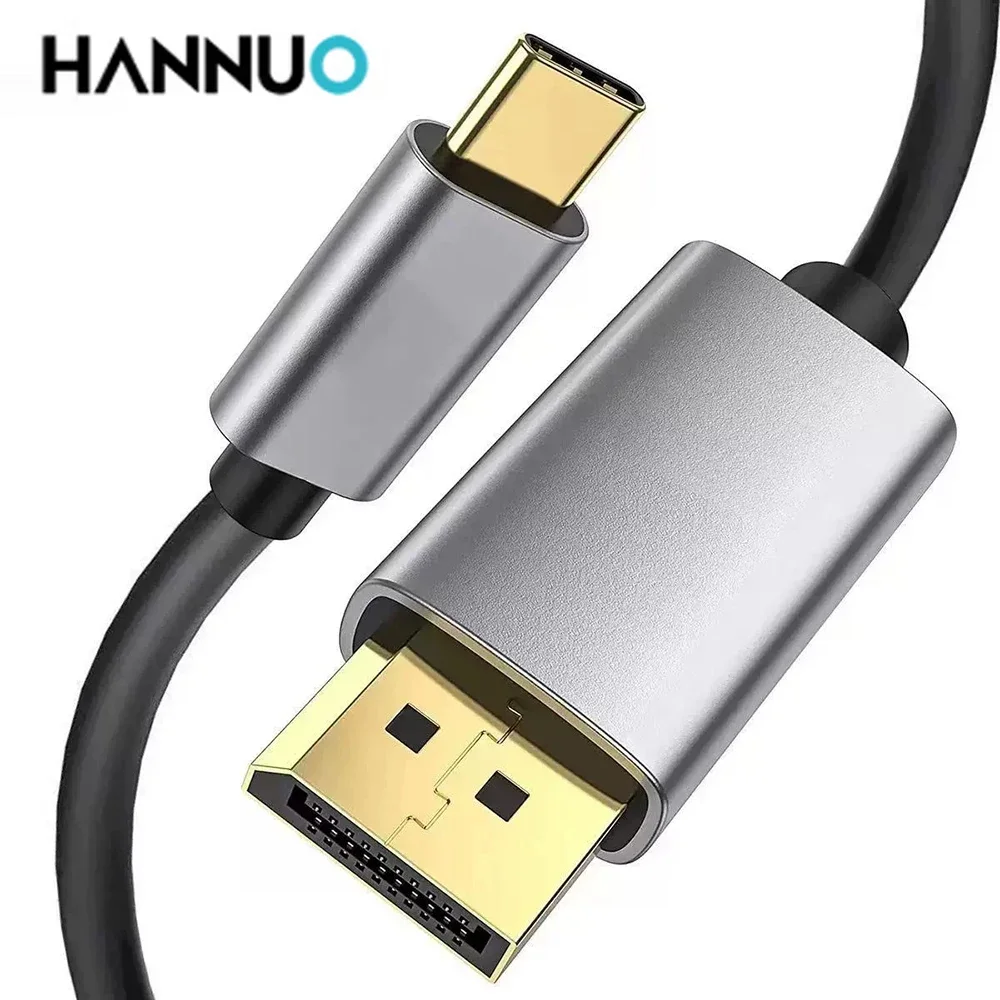 HANNUO 8K60Hz USB C to DP-Compatible Cable Dynamic HDR Audio Cable Thunderbolt 3/4 4K For MacBook Pro Samsung Huawei Dell