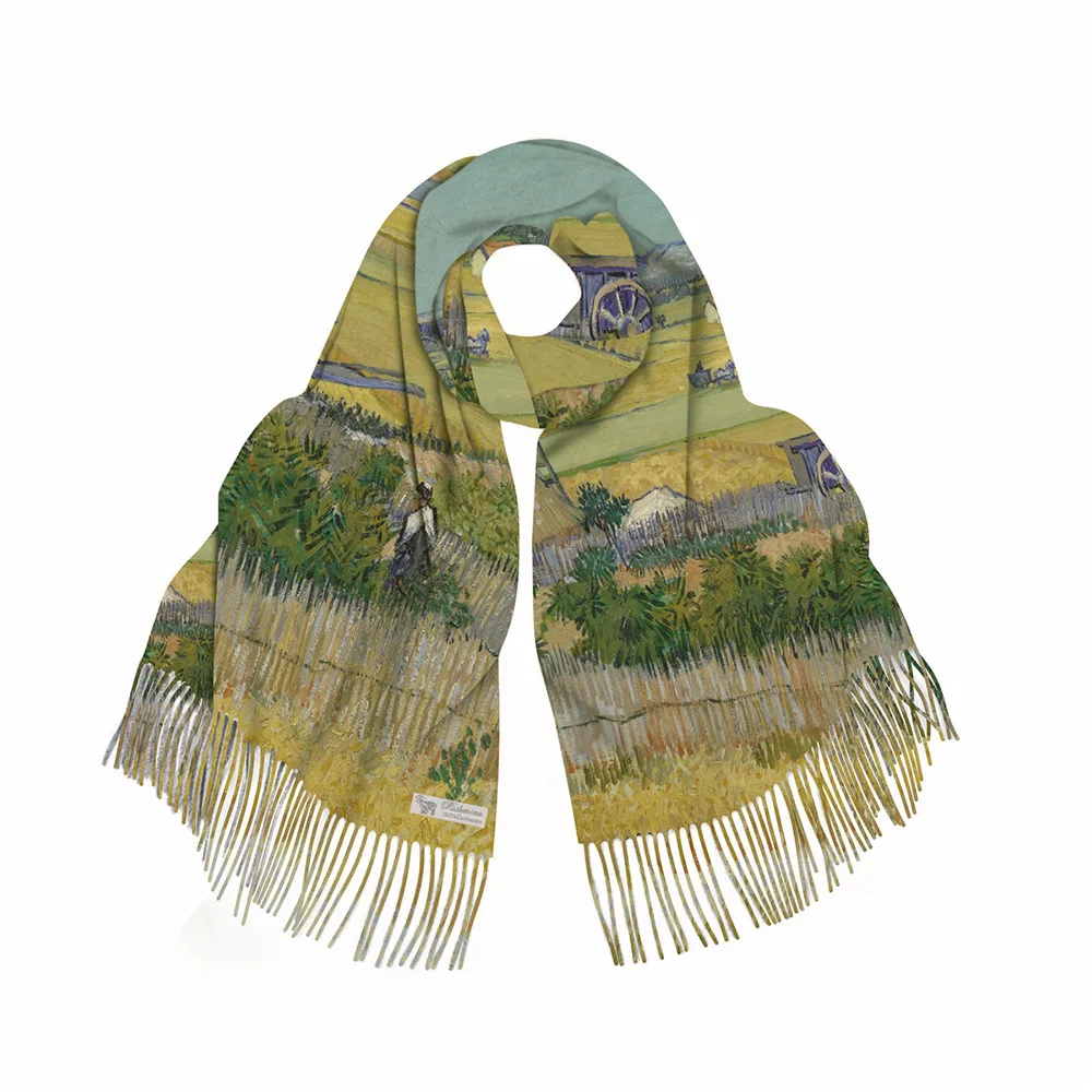 

Шарф из французского имитации кашемира 200x70 см, весенняя шаль с художественным нежным узором, гладкий, простой в уходе, для свиданий и офиса