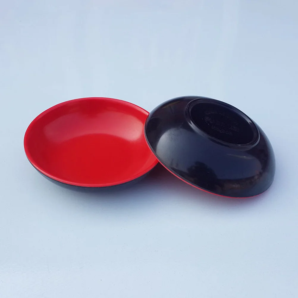 Red And Black Round Sauce Dishes Food Dipping Bowls Melamine Seasoning Dish Appetizer Plates Round Seasoning Dish