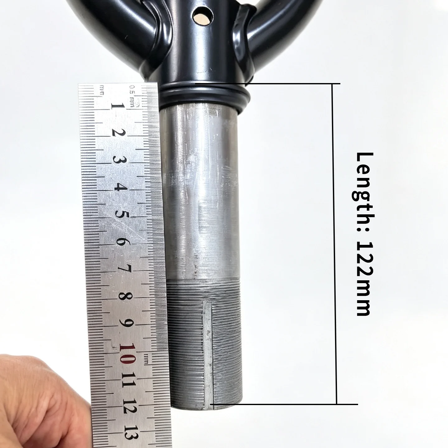 14 Inch Folding Bike Fork Disc Brake Mount Carbon Steel Front Fork Threaded Steerer for Folding Bicycle Replacement Parts