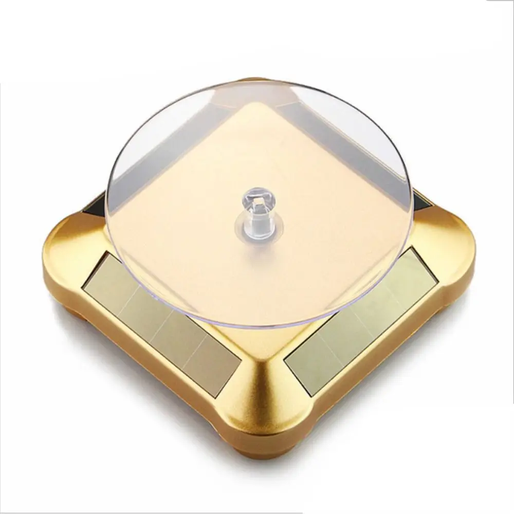 Turntable Designed Solar Jewelry Display Stand Displaying Watches Bracelet Necklace Rotating Table Solar Power 360 Degree