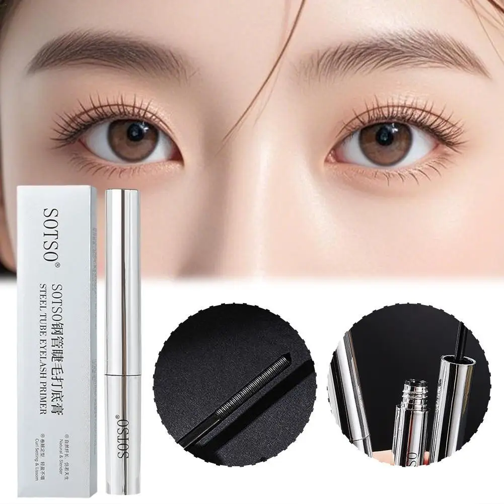 

Eyelash Primer Mini Steel Tube Mascara Natural Black 3D Silk Fiber Eyelash Primer Non Smudging Long-lasting Eyelash Long-lasting