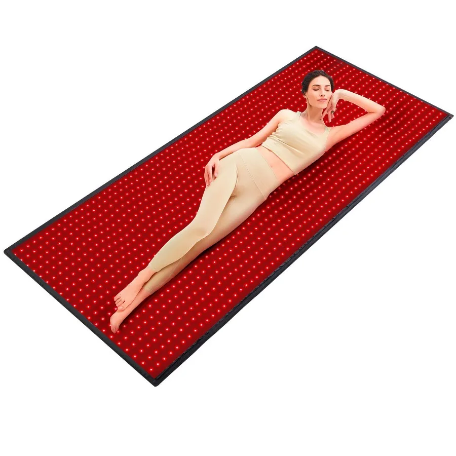 

Red Light Therapy Mat for Full Body 1280PCS 3Chip LED Light Therapy Pad Controller 10 40Hz Pulse 1090 Min Timer 660nm Red 850n