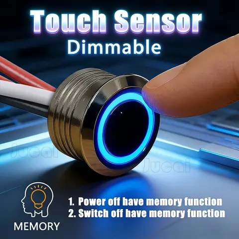 Touch Sensor LED Dimmer Switch 5V/12V/24V with Dual Memory Function Stepless Dimming Control for LED Strip Bed Wall Cabinet