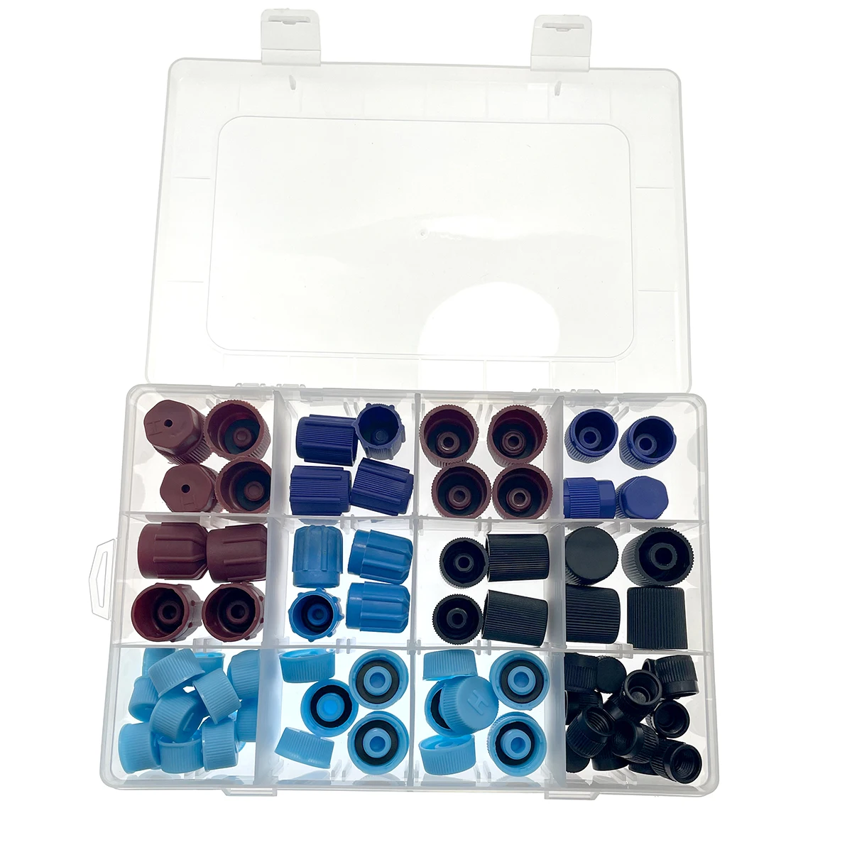 77PCs Car Auto R134a AC A/C System Valve Core Dust Caps Set Air Seal Air Conditioning Valve Replacement Caps