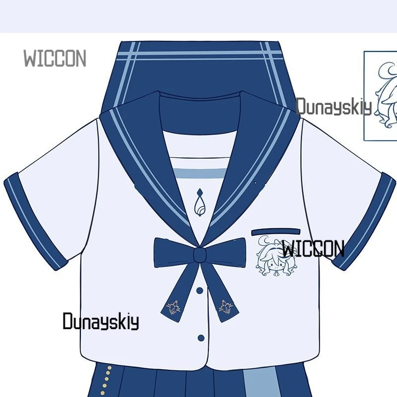 Furina cos Genshin Impact game anime cos JK school uniform Fan impression kawaii summer cool graduation daily Halloween cosplay