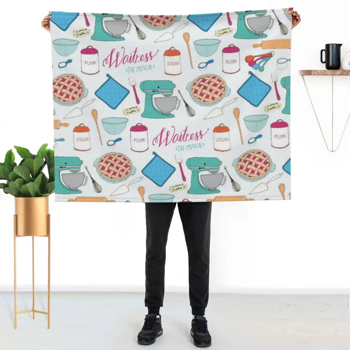Waitress the Musical Pattern Throw Blanket Soft Plush Blanket as Housewarming Gift