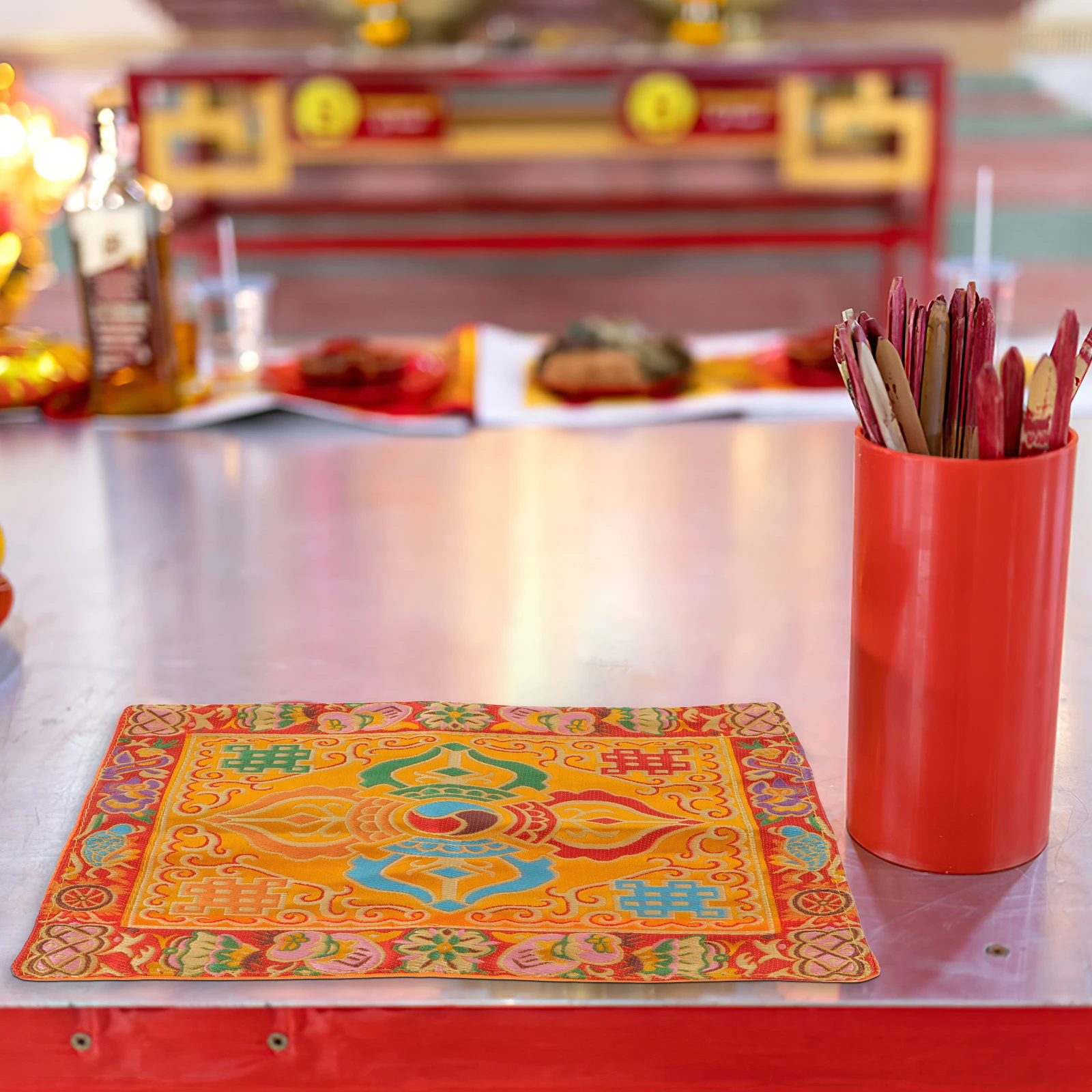 

Brocade Embroidery Cloth Buddhist Scripture Wrapping Cloth Chinese Style Temple Supply For Books Gifts Home Office Use