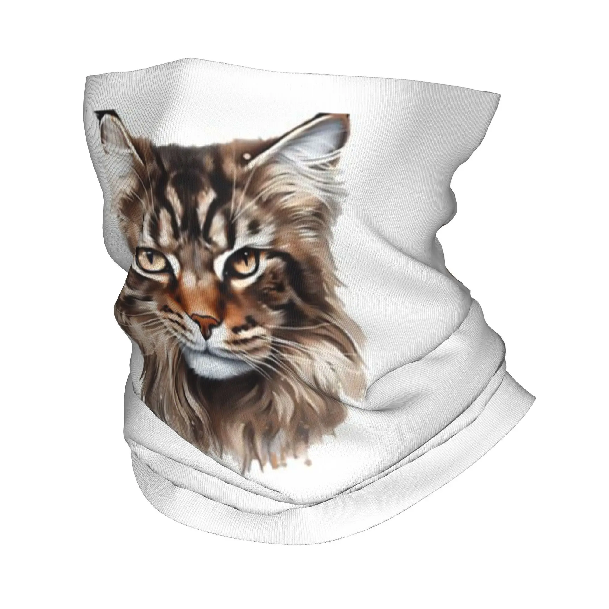 Бандана с котом Мейн-кун, волшебный шарф с принтом, универсальный велосипедный шарф, походная рыбалка для мужчин, женщин, взрослых, моющийся