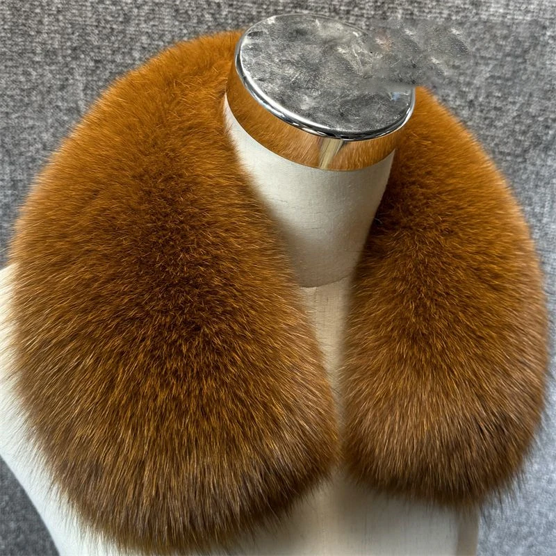 

Real Fox Fur Collar Winter Women Men 100% Natural Fur Scarf Luxlury Neck Warmer Fur Scarves Ladies Furry Fur Square Collar