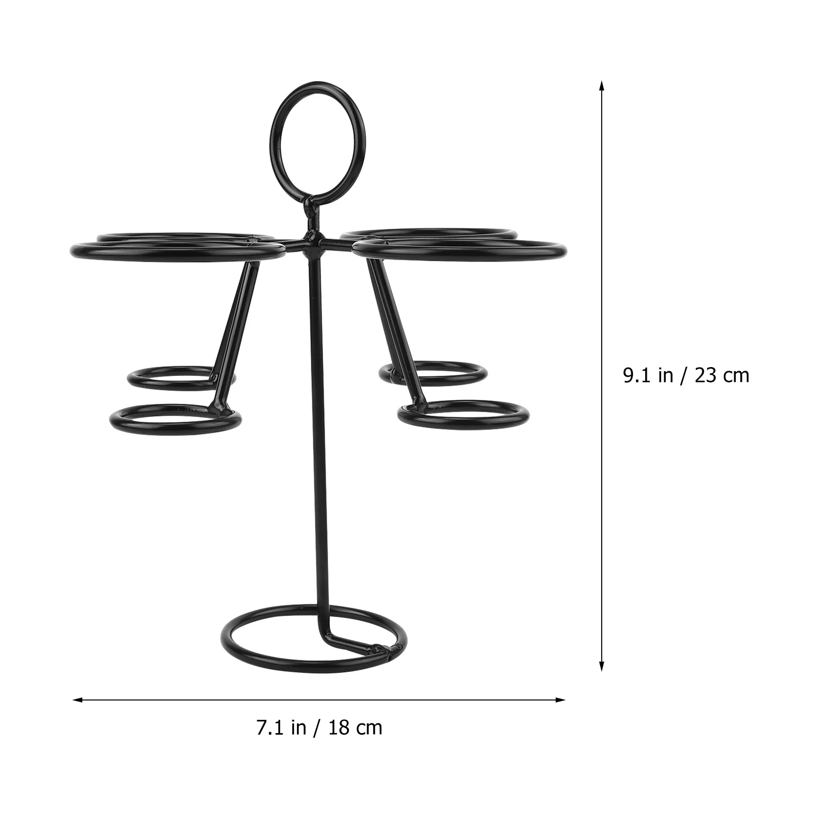 

1Pcs Ice Cream Display Rack Black Wrought Iron Stand for 4 Cones Cupcake Holder Function Stylish Smooth Surface