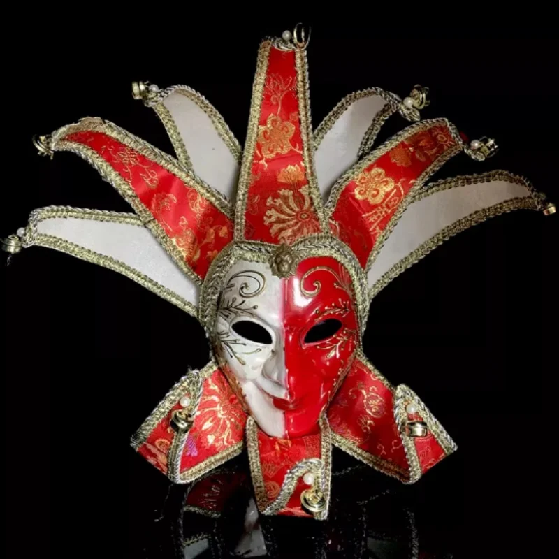 

Italy Venetian Mask Artistic Retro Full Face Mask Halloween Party Dionysia Masquerade Costume Stage Perform Prop COS Accessory