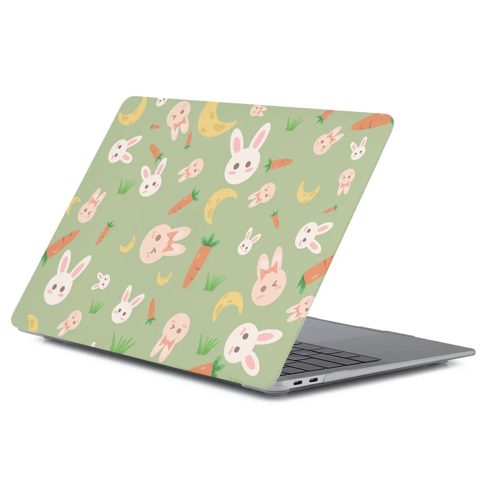 Laptop Case for MacBook Air 15 2025 Case M5 A3241 Funda for MacBook Air 13 M1 M2 A2338 Little White Rabbit Carrot Printed Shell