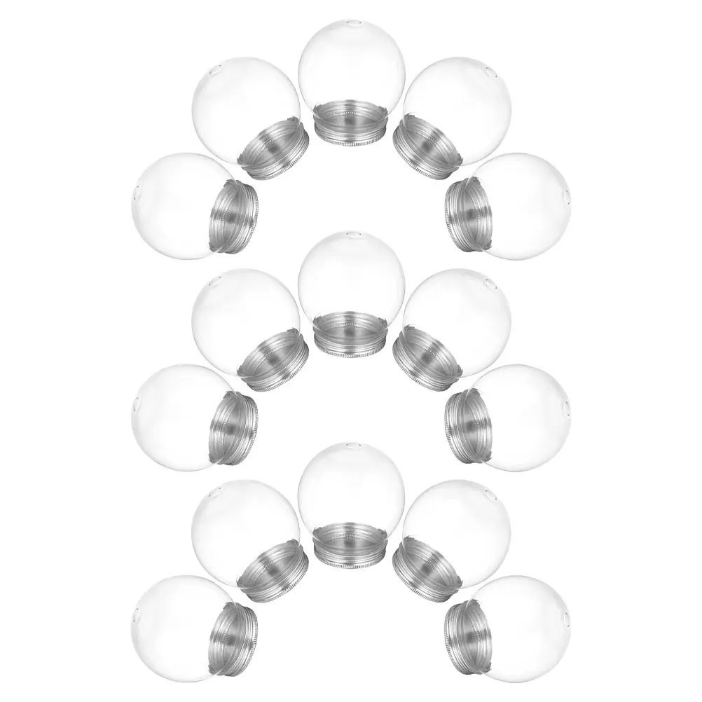 

15pcs Plastic Ball Candy Jar 150Ml Clear Snow Globe Diy Craft Kit Replacement Parts For Holiday Party Decor