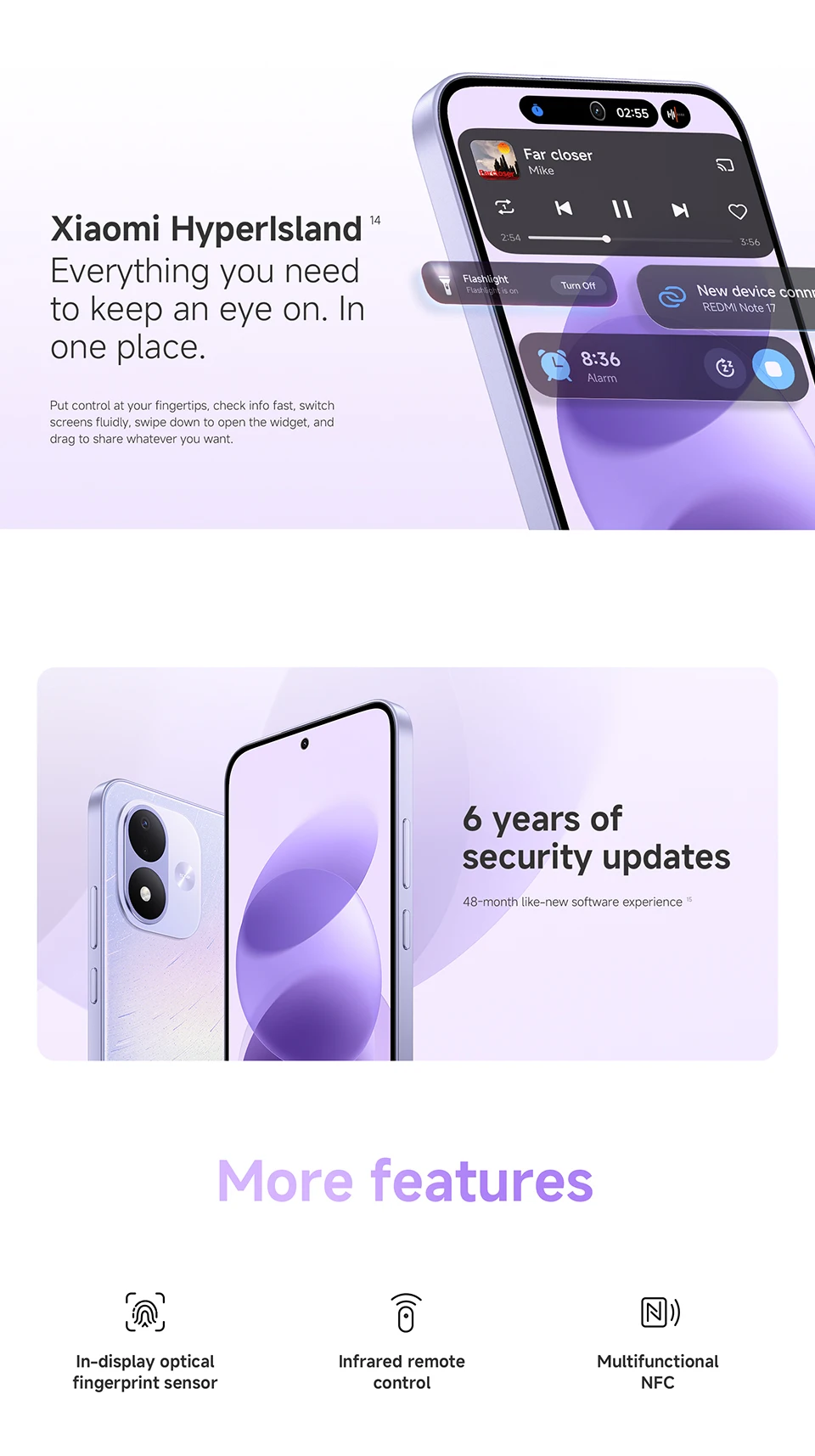 Global Version Xiaomi Redmi Note 17 4G Smartphone 128GB / 256GB ROM 7700mAh 45W 50MP Snapdragon® 6s 4G Gen 2 CPU 120Hz 6.99"