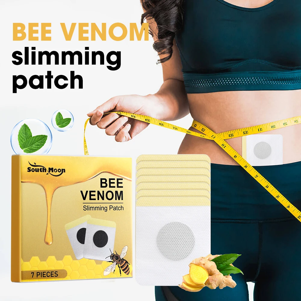 7pcs Bee Venom Slimming Patch Losing Weight Navel Fat Burning Pads Body Skin Tighten Beauty Shaping Abdominal Detox Sticker