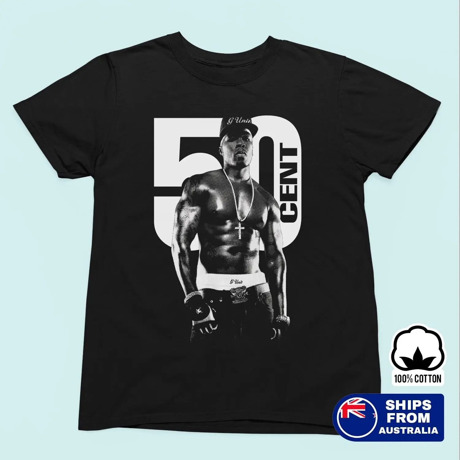 50 Cent Shirtless Graphic T-Shirt – Hip Hop Legend Curtis Jackson Tee