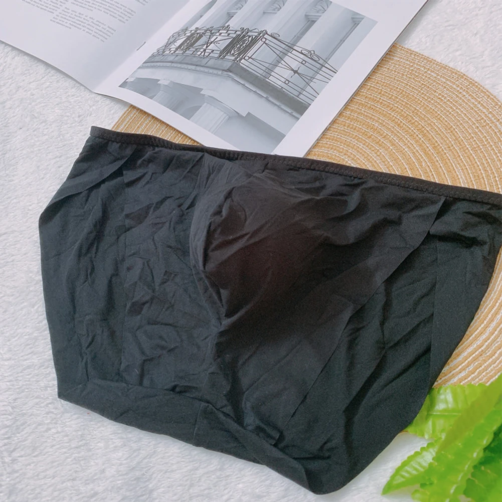 Мужское легкое нижнее белье, модные бесшовные трусы из ледяного шелка с низкой посадкой, нижнее белье, выпуклая сумка, трусики, нижнее белье, шорты
