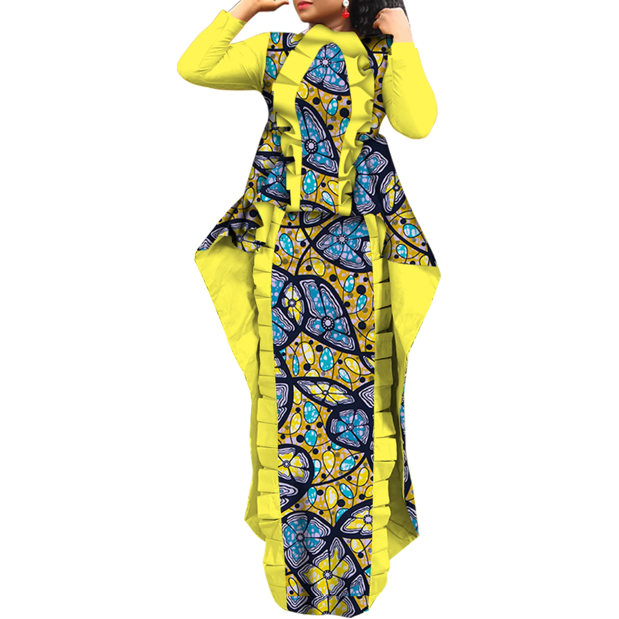 الشرقي مجموعة تنورة الأفريقية مجموعة الأفريقية طباعة الأفريقية طويلة تكدرت القمم والتنانير الطويلة الملابس الأفريقية للنساء وتتسابق WY6025 #3