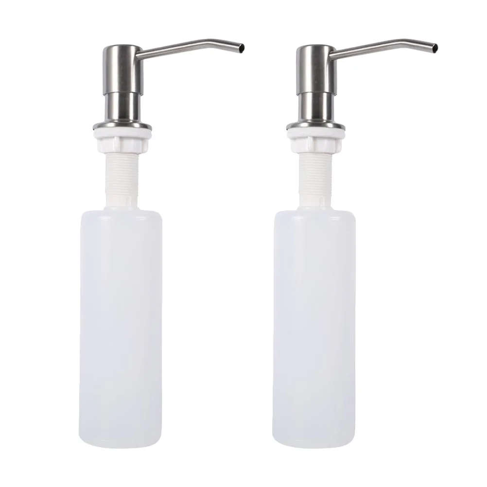 2 個 300 ミリリットル キッチンシンク ソープディスペンサー 耐久性のある高級素材 簡単に繰り返し使用可能 手洗い器の供給 白