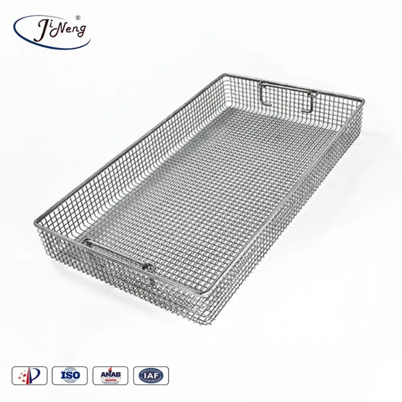 Stainless Steel Wire Mesh Tray, Medical Disinfect Basket, Cleaning Basket