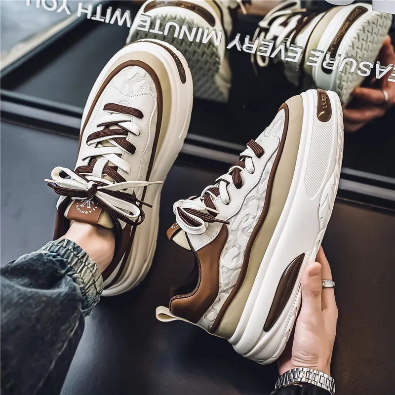 

Men’s Shoes New Four Seasons High Top Leather Face Casual Sports Student Fashion Flat Shoes