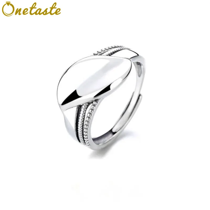 

Регулируемые кольца в форме листа из стерлингового серебра 925 пробы для женщин, легкое, простое, изящное, модное сверкающее кольцо, подарок для нее