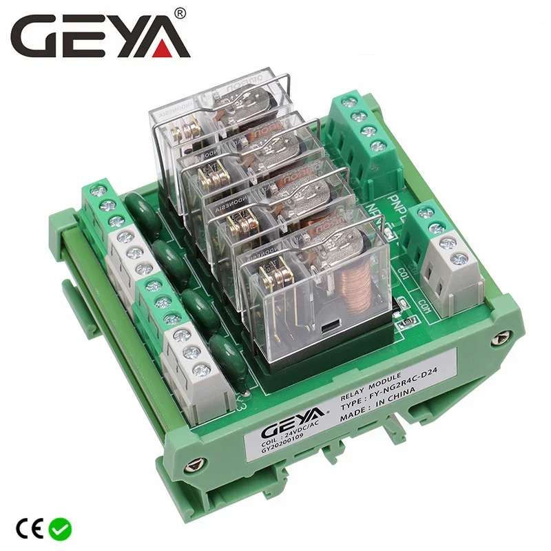 GEYA NG2R  4 Channel Relay Module 1NO 1NC Relay SPDT Module 12V 24V AC DC Relay PLC