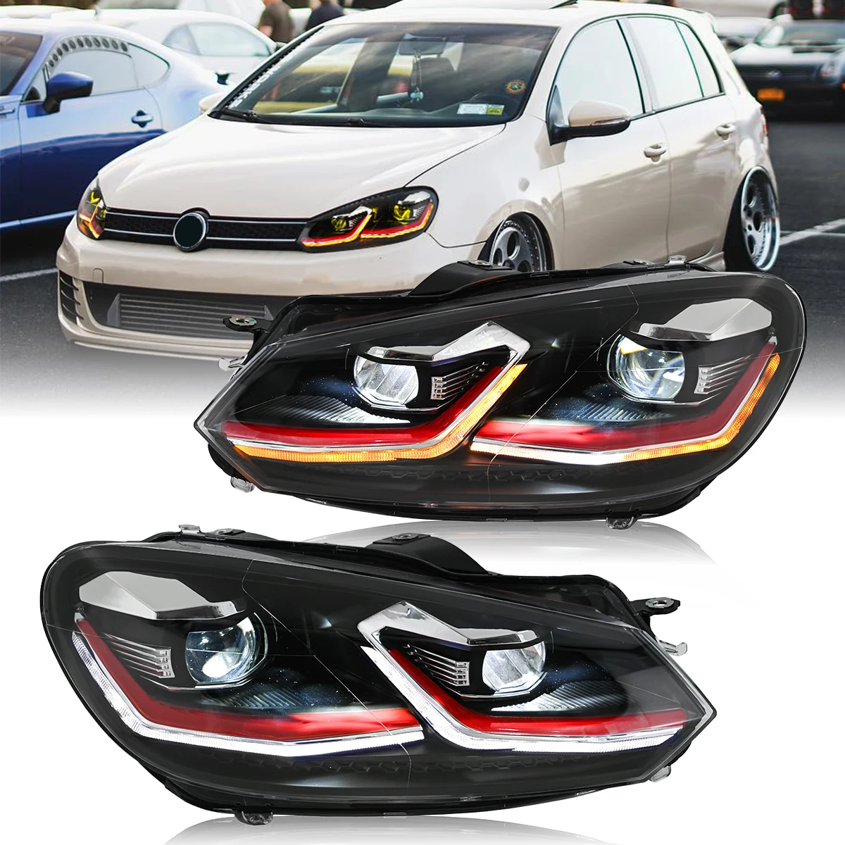 Faro anteriore per Volkswagen Golf 6 MK6 2008-2012 Opzioni di aggiornamento perfette